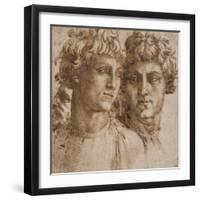 Two Studies of the Head of a Youth, C.1550-Baccio Bandinelli-Framed Giclee Print