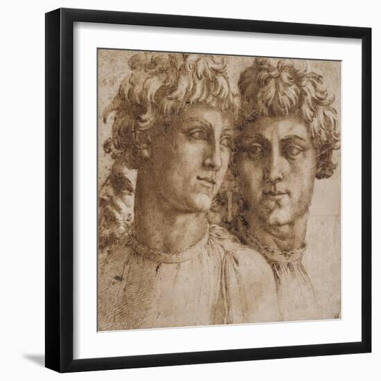 Two Studies of the Head of a Youth, C.1550-Baccio Bandinelli-Framed Giclee Print