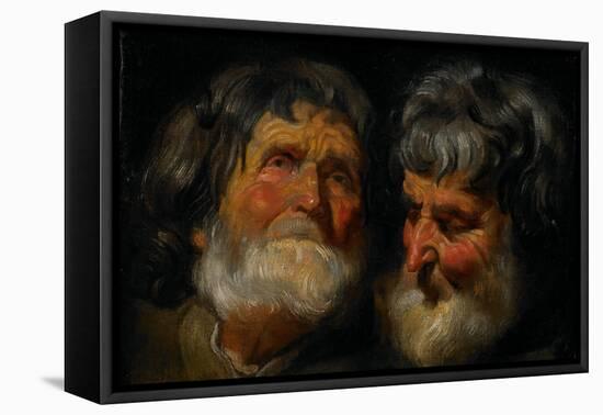 Two Studies of the Head of an Old Man, C.1630-Jacob Jordaens-Framed Stretched Canvas