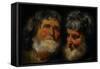 Two Studies of the Head of an Old Man, C.1630-Jacob Jordaens-Framed Stretched Canvas