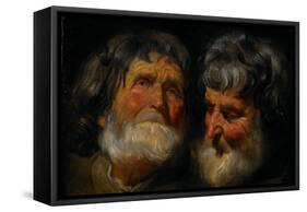 Two Studies of the Head of an Old Man, C.1630-Jacob Jordaens-Framed Stretched Canvas