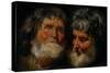 Two Studies of the Head of an Old Man, C.1630-Jacob Jordaens-Stretched Canvas