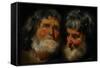 Two Studies of the Head of an Old Man, C.1630-Jacob Jordaens-Framed Stretched Canvas