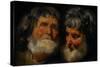 Two Studies of the Head of an Old Man, C.1630-Jacob Jordaens-Stretched Canvas