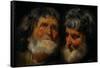 Two Studies of the Head of an Old Man, C.1630-Jacob Jordaens-Framed Stretched Canvas