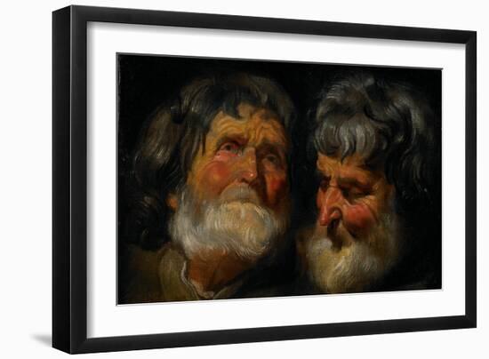 Two Studies of the Head of an Old Man, C.1630-Jacob Jordaens-Framed Giclee Print