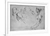 'Two Studies of the Upper Part of an Old Man and Two Studies of Arms', c1480 (1945)-Leonardo Da Vinci-Framed Giclee Print