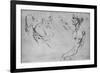 'Two Studies of the Upper Part of an Old Man and Two Studies of Arms', c1480 (1945)-Leonardo Da Vinci-Framed Giclee Print