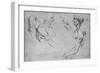 'Two Studies of the Upper Part of an Old Man and Two Studies of Arms', c1480 (1945)-Leonardo Da Vinci-Framed Giclee Print