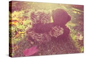 Two Stuffed Bears Hugging. Instagram Effect-soupstock-Stretched Canvas