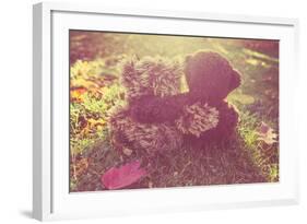 Two Stuffed Bears Hugging. Instagram Effect-soupstock-Framed Photographic Print