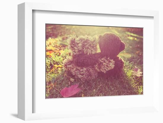 Two Stuffed Bears Hugging. Instagram Effect-soupstock-Framed Photographic Print