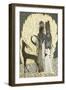 Two Stylised Women with an Antelope Amongst Foliages, C.1928-Francois-Louis Schmied-Framed Giclee Print