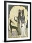 Two Stylised Women with an Antelope Amongst Foliages, C.1928-Francois-Louis Schmied-Framed Giclee Print