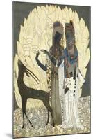 Two Stylised Women with an Antelope Amongst Foliages, C.1928-Francois-Louis Schmied-Mounted Giclee Print