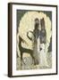 Two Stylised Women with an Antelope Amongst Foliages, C.1928-Francois-Louis Schmied-Framed Giclee Print