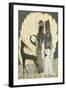 Two Stylised Women with an Antelope Amongst Foliages, C.1928-Francois-Louis Schmied-Framed Giclee Print