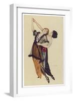 Two Stylishly Dressed Ladies Dance the Tango Stylishly Together-null-Framed Photographic Print