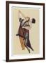 Two Stylishly Dressed Ladies Dance the Tango Stylishly Together-null-Framed Photographic Print