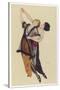 Two Stylishly Dressed Ladies Dance the Tango Stylishly Together-null-Stretched Canvas