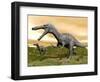 Two Suchomimus Dinosaurs Running-null-Framed Art Print