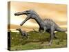 Two Suchomimus Dinosaurs Running-null-Stretched Canvas