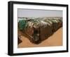 Two Sudanese Boys Stand by Makeshift Huts-null-Framed Photographic Print