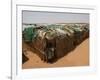 Two Sudanese Boys Stand by Makeshift Huts-null-Framed Photographic Print