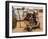 Two Sudanese Women Sit at a Make Shift Hut-null-Framed Photographic Print