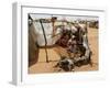 Two Sudanese Women Sit at a Make Shift Hut-null-Framed Photographic Print