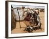 Two Sudanese Women Sit at a Make Shift Hut-null-Framed Photographic Print