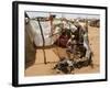 Two Sudanese Women Sit at a Make Shift Hut-null-Framed Photographic Print