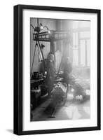 Two Suited Men Weigh Bars of Gold on Scales at the Us Mint-null-Framed Art Print