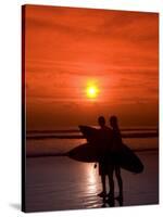 Two Surfers Calling it a Day, Kuta Beach, Bali, Indonesia, Southeast Asia, Asia-Richard Maschmeyer-Stretched Canvas