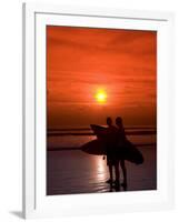 Two Surfers Calling it a Day, Kuta Beach, Bali, Indonesia, Southeast Asia, Asia-Richard Maschmeyer-Framed Photographic Print