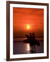 Two Surfers Calling it a Day, Kuta Beach, Bali, Indonesia, Southeast Asia, Asia-Richard Maschmeyer-Framed Photographic Print