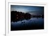 Two Swans in the Lake in Ibirapuera Park at Dusk-Alex Saberi-Framed Photographic Print