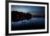 Two Swans in the Lake in Ibirapuera Park at Dusk-Alex Saberi-Framed Photographic Print