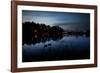 Two Swans in the Lake in Ibirapuera Park at Dusk-Alex Saberi-Framed Photographic Print