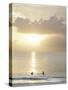 Two Swimmers in Ocean at Sunset, Grace Bay, Providenciales, Turks and Caicos, West Indies-Kim Walker-Stretched Canvas