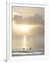 Two Swimmers in Ocean at Sunset, Grace Bay, Providenciales, Turks and Caicos, West Indies-Kim Walker-Framed Photographic Print