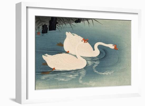 Two Swimming Geese-Koson Ohara-Framed Giclee Print