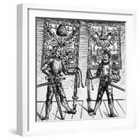 Two Swiss Officers Presenting Gifts to Pope Julius II-null-Framed Giclee Print