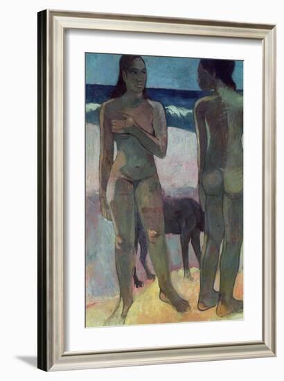 Two Tahitian Women on the Beach, 1891-Paul Gauguin-Framed Giclee Print