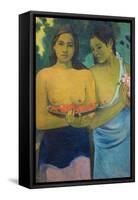 Two Tahitian Women-Paul Gauguin-Framed Stretched Canvas