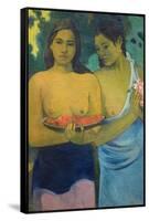 Two Tahitian Women-Paul Gauguin-Framed Stretched Canvas