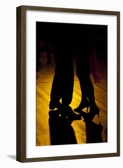 Two Tango Dancers - Backlit-null-Framed Art Print