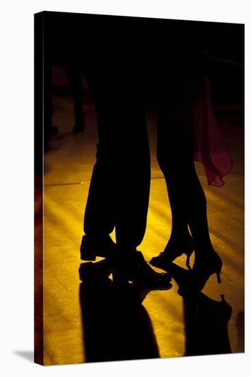 Two Tango Dancers - Backlit-null-Stretched Canvas