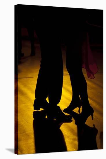 Two Tango Dancers - Backlit-null-Stretched Canvas