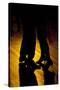 Two Tango Dancers - Backlit-null-Stretched Canvas